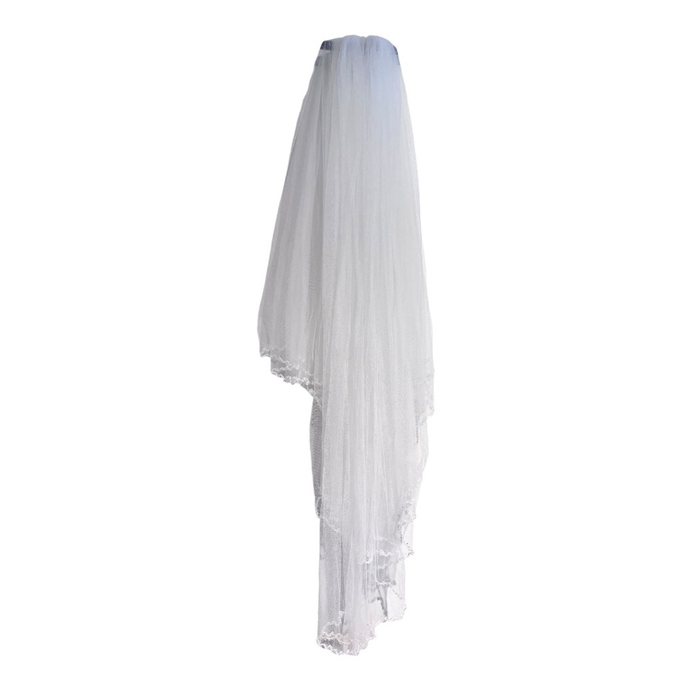 White Lace Veil with Beading